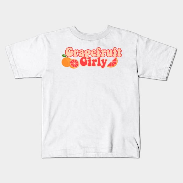 Pastel Grapefruit Girly Kids T-Shirt by maya-reinstein